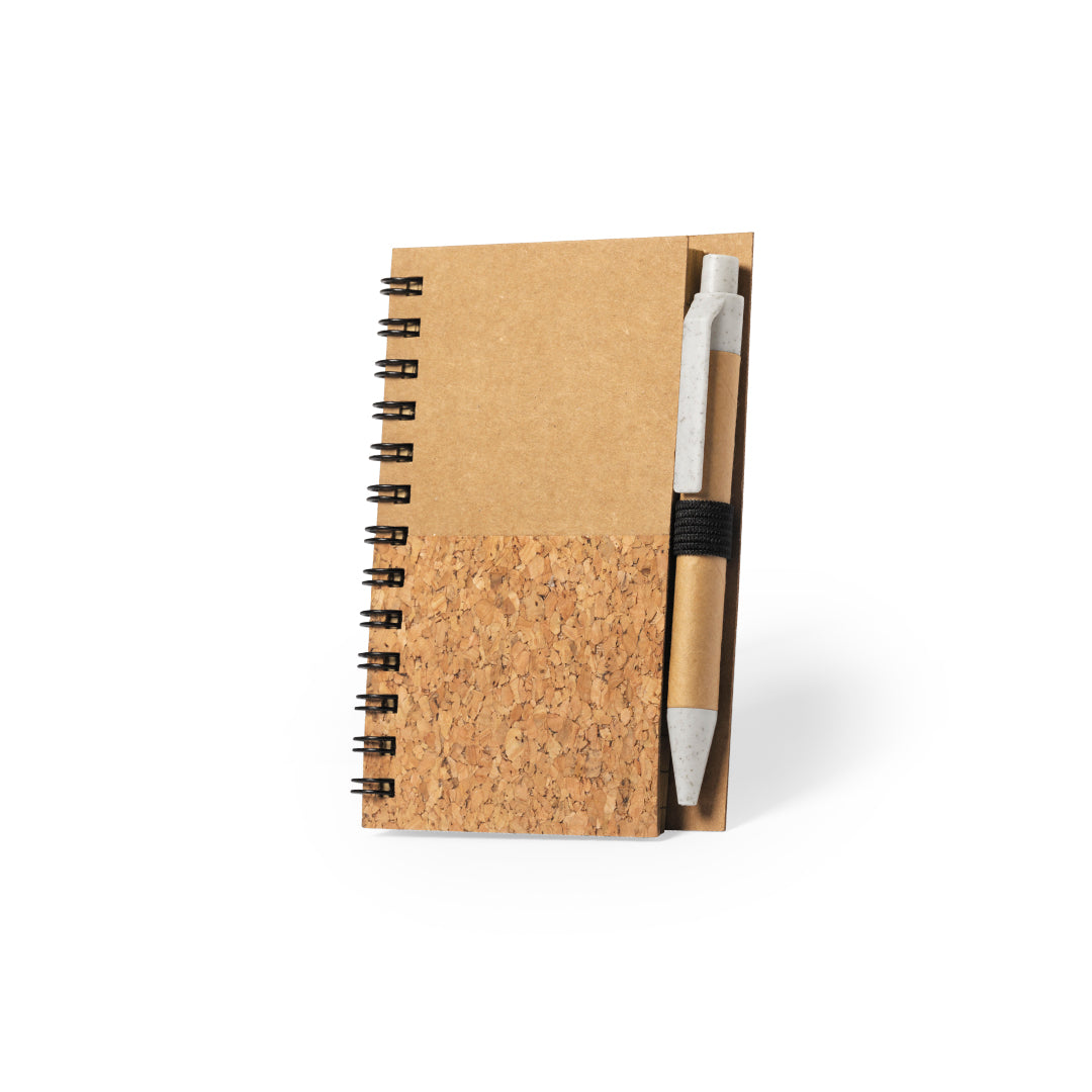 Conjunto Eco de Caderno e Caneta em Cortiça Natural