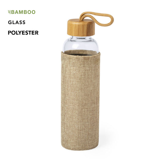 Garrafa Eco de Bambu e Vidro 550ml