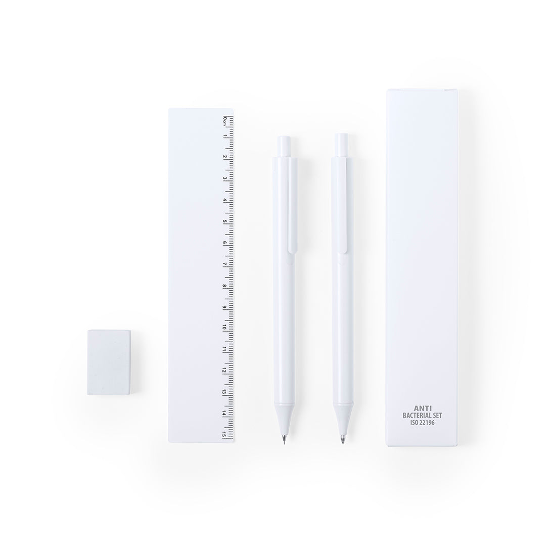Conjunto Antibacteriano Riply – Caneta, Lápis e Régua