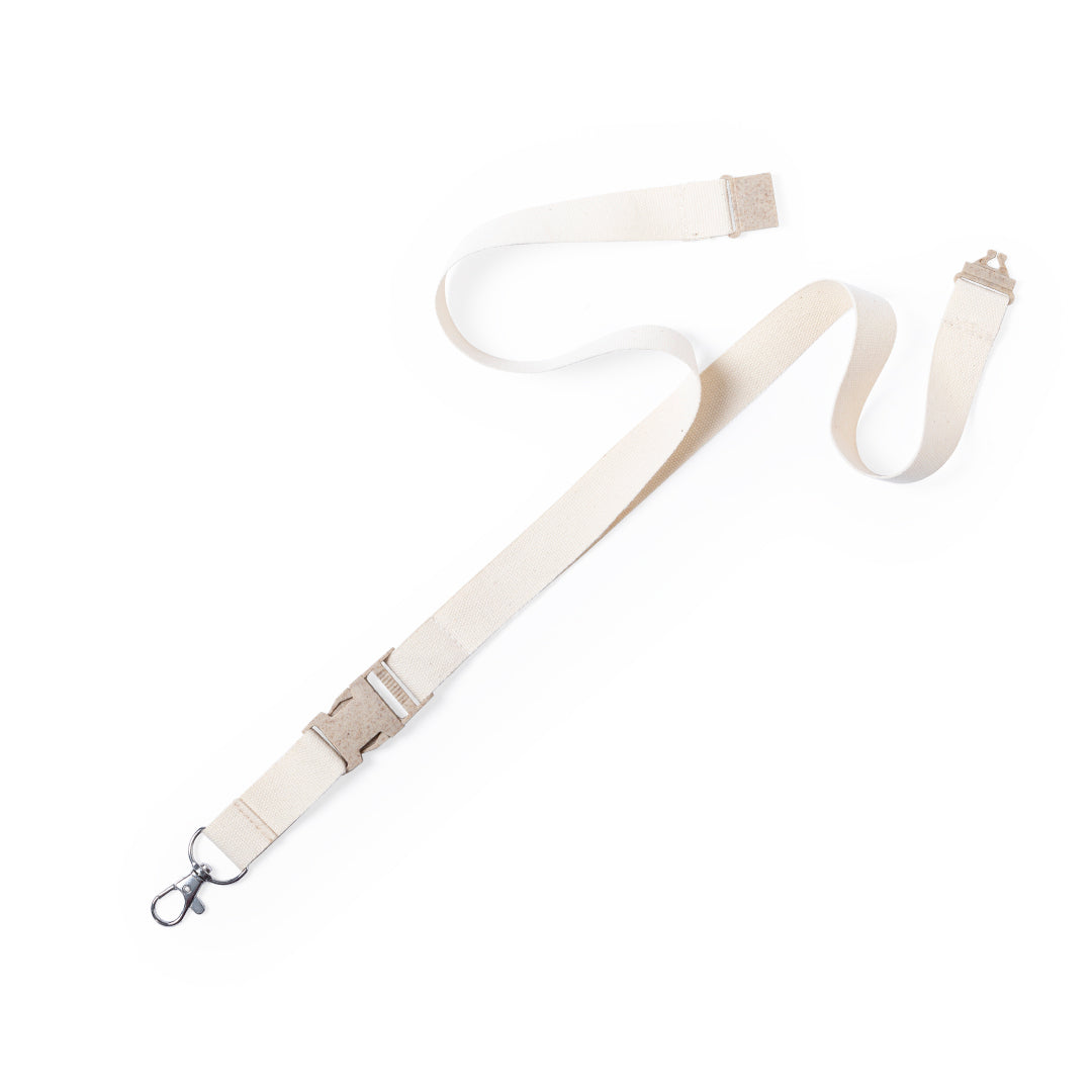 Lanyard Natural em Algodão com Fecho Seguro