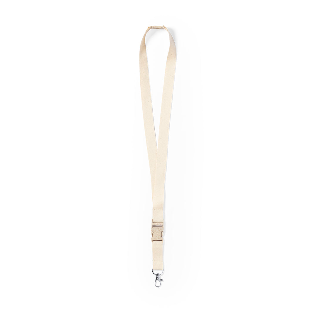 Lanyard Natural em Algodão com Fecho Seguro
