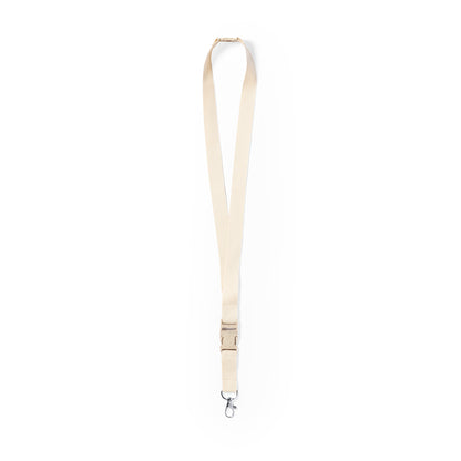 Lanyard Natural em Algodão com Fecho Seguro