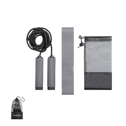 Set Fitness Zhiax com Goma Elástica e Corda