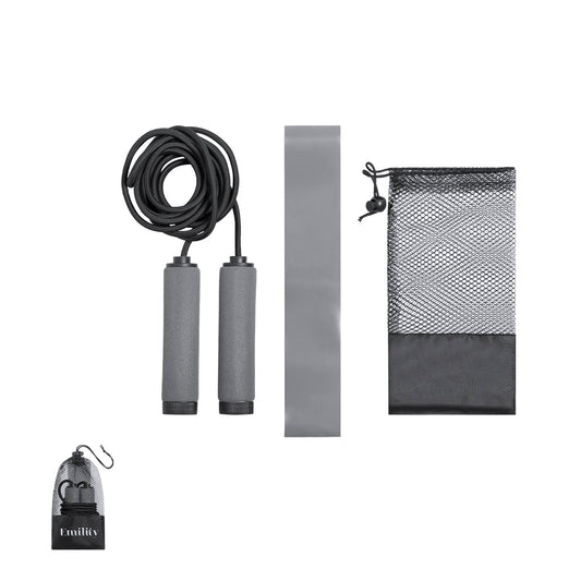 Set Fitness Zhiax com Goma Elástica e Corda