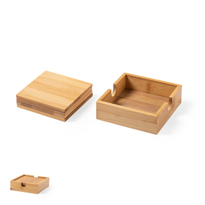 Set de 4 Posavasos de Bambu Natureza Elegante