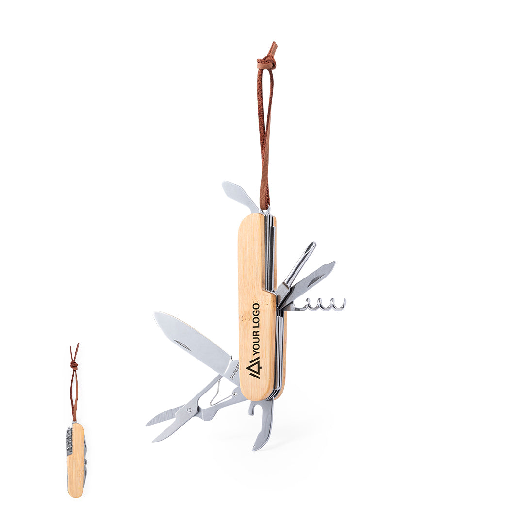 Canivete Multiusos Nature em Bambu e Aço Inox