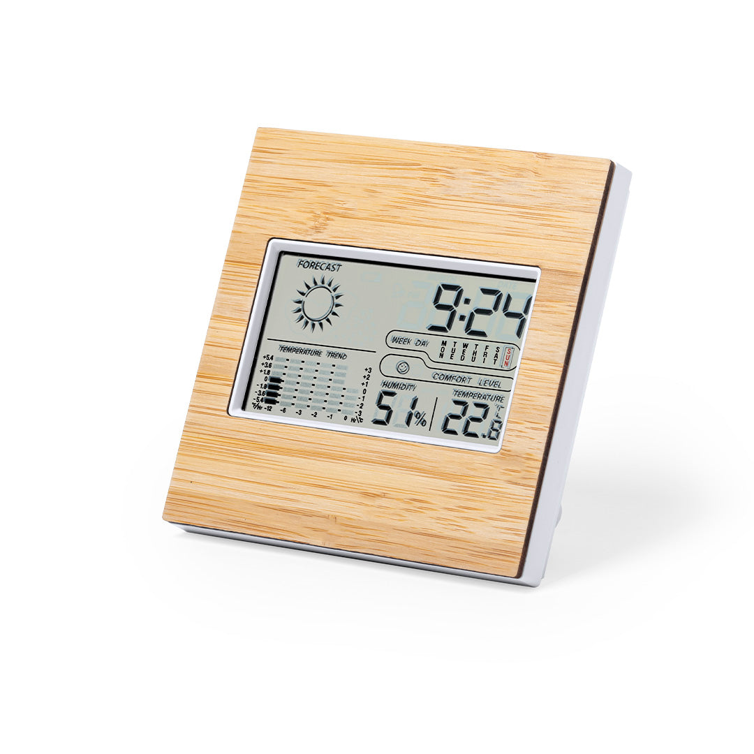 Estação Meteorológica em Bambu com Alarme e Calendário