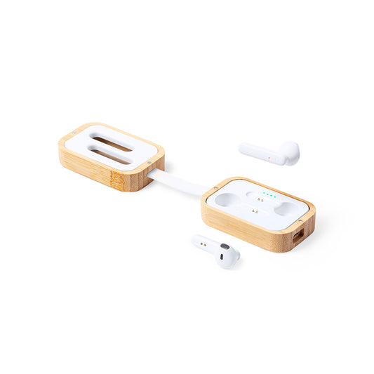 Auriculares Bluetooth 5.0 Ergonómicos com Estojo Bambu