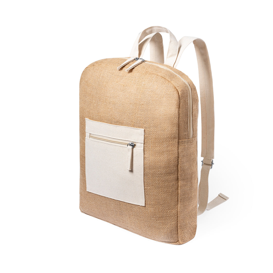 Mochila Marnel em Juta Bicolor e Algodão