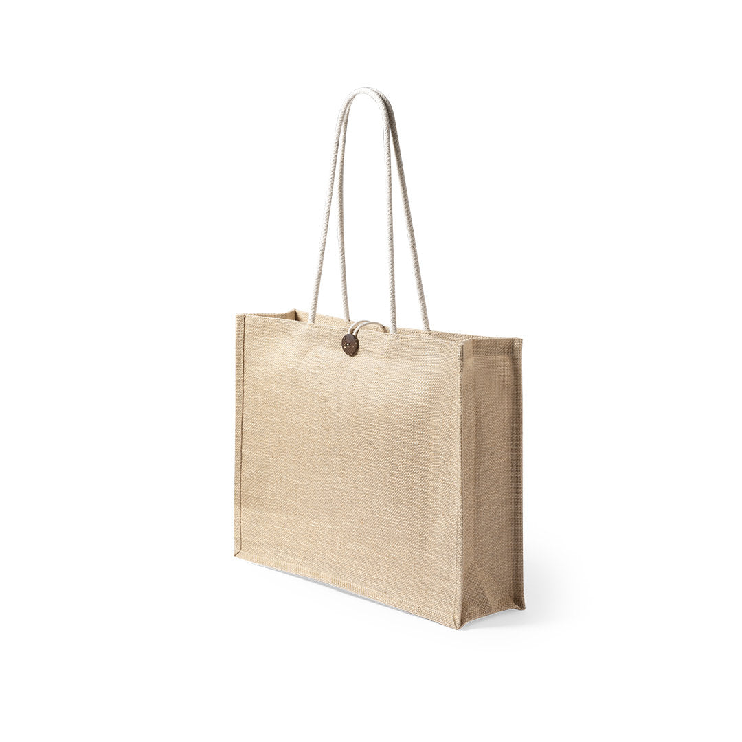 Bolsa Nature em Juta Resistente com Fecho de Botão