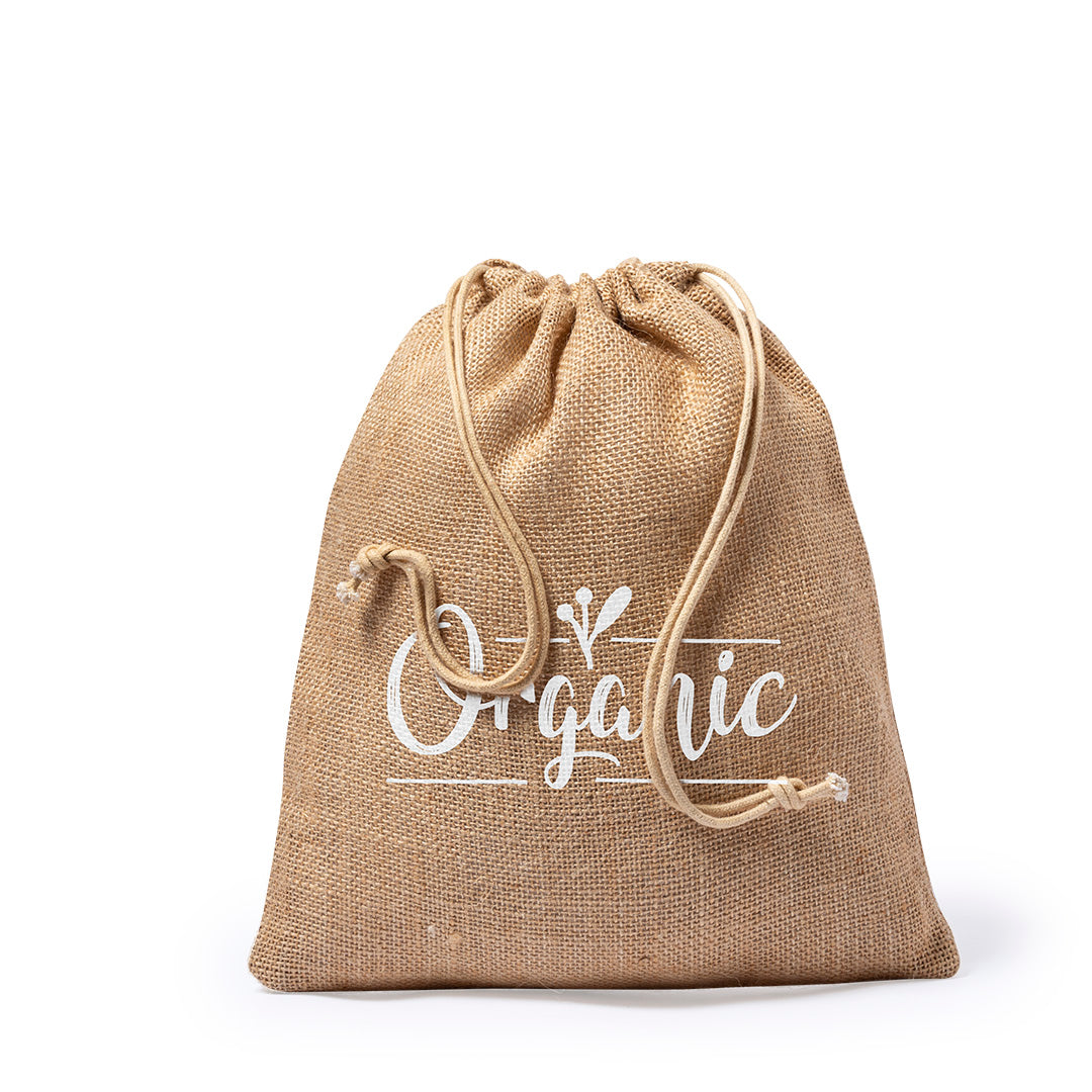 Bolsa Nature em Juta Resistente com Fecho de Cordão