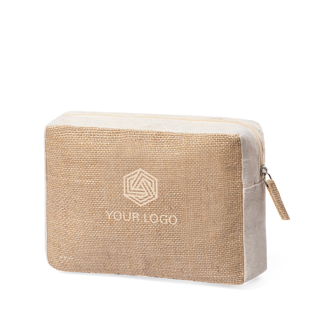 Necessaire Nature em Algodão e Juta com Fecho