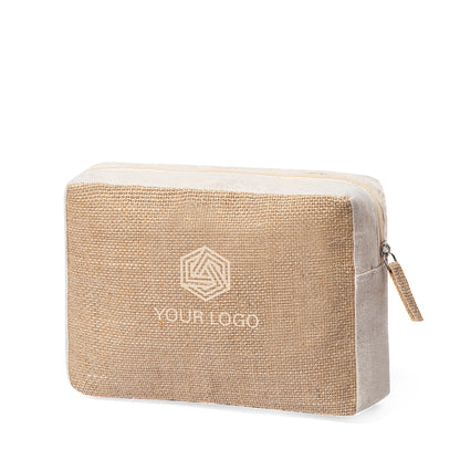 Necessaire Nature em Algodão e Juta com Fecho