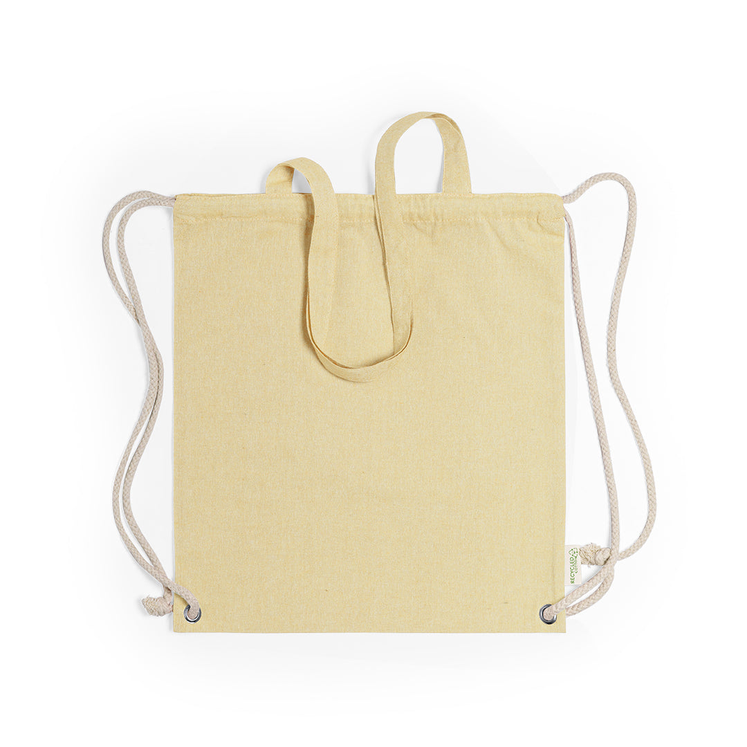 Saco Mochila de Cordões em Algodão Reciclado