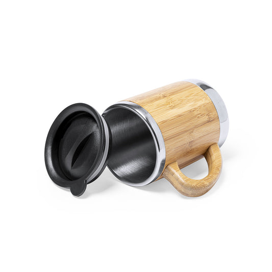 Taza Térmica Vanatin 300ml em Bambu e Aço Inox