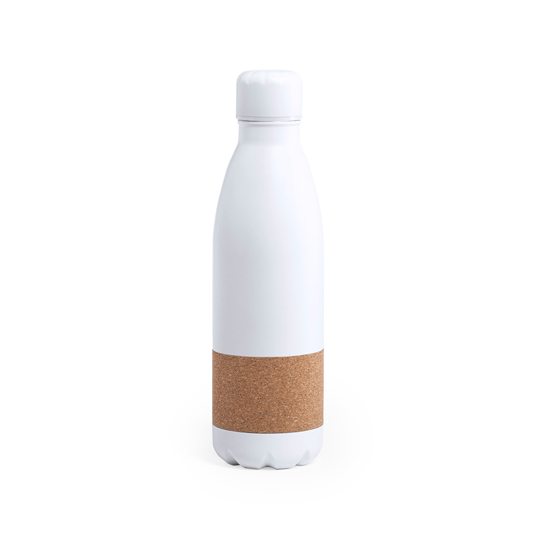 Bidão Rekka 750ml Aço Inox Branco Mate com Cortiça