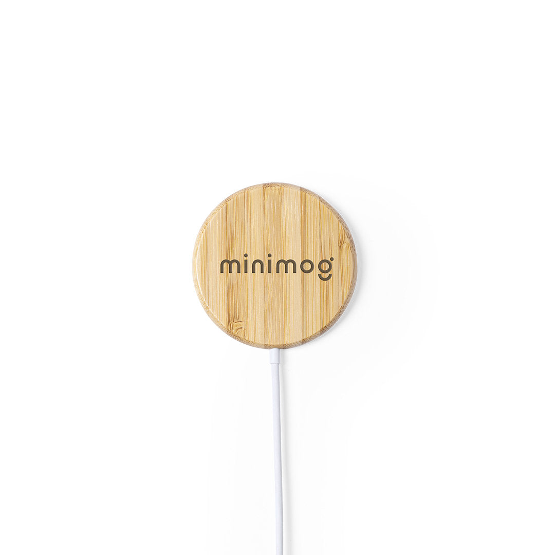 Carregador Magnético Sem Fios 10W em Bambu