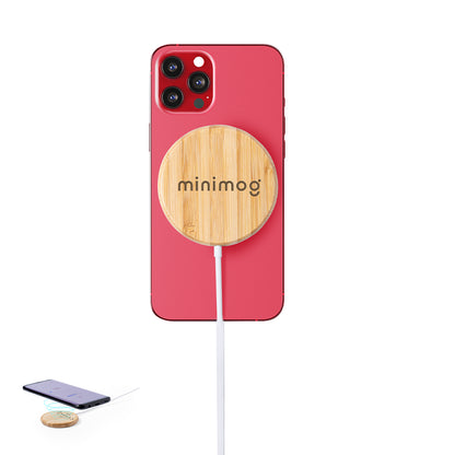 Carregador Magnético Sem Fios 10W em Bambu