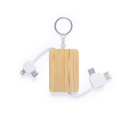 Carregador Porta-Chaves em Bambú Eco-Friendly