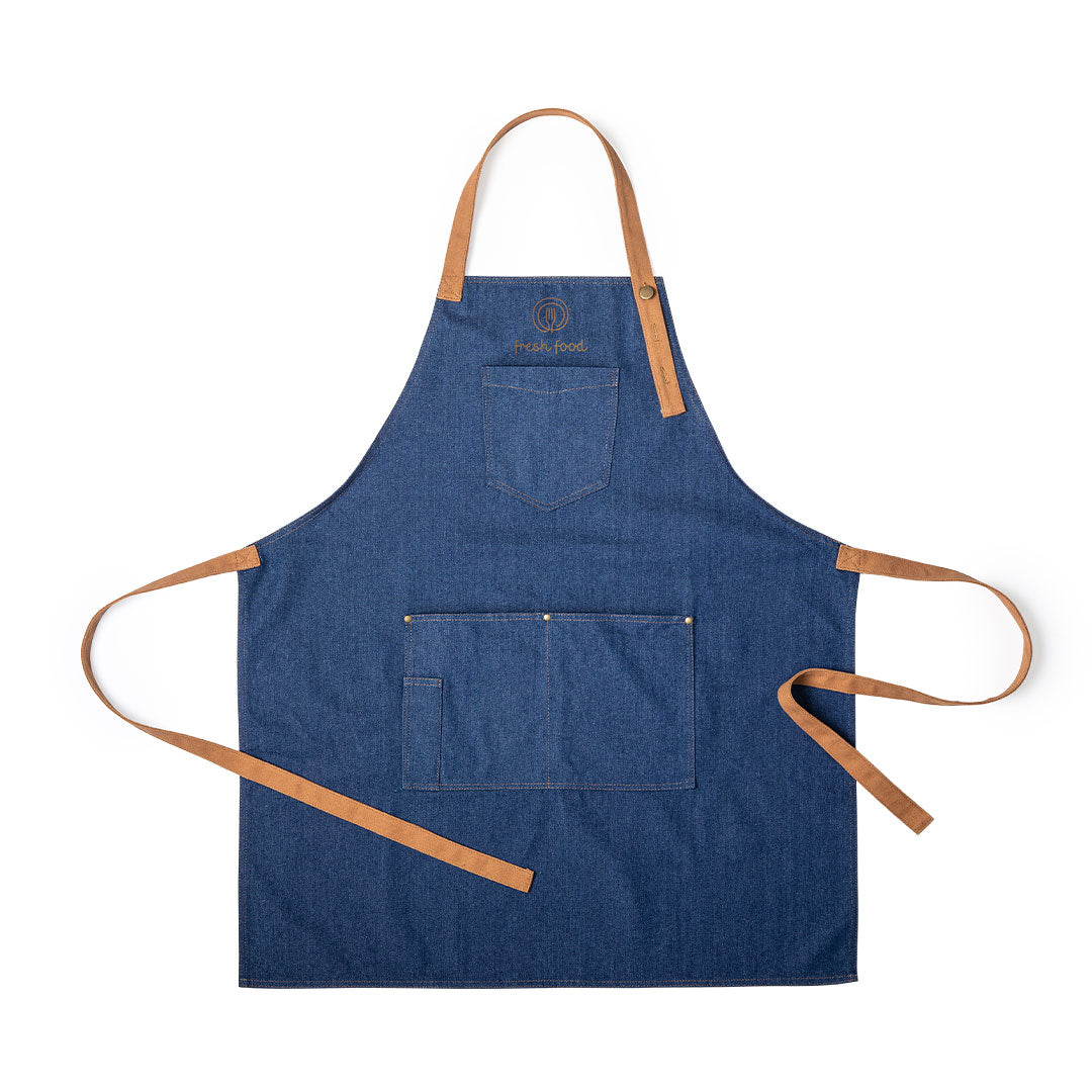 Avental Denim Resistente com Bolsos Reforçados