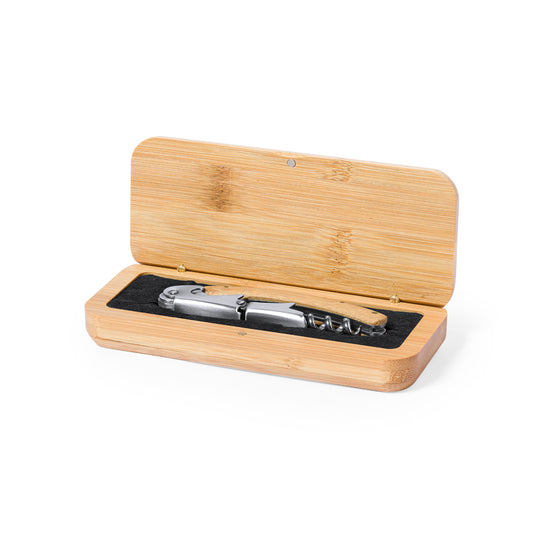 Sacacorchos Flomek em Bambu e Metal Elegante