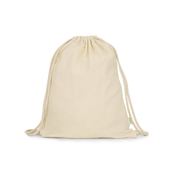Mochila de Algodão com Cordão e Compartimento para Laptop