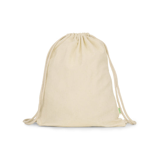 Mochila de Algodão com Cordão e Compartimento para Laptop