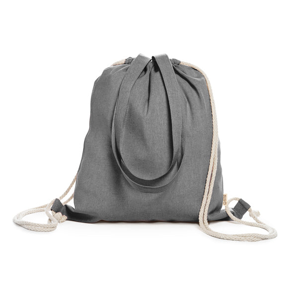 Mochila de Poliéster com Cordão e Bolso Frontal
