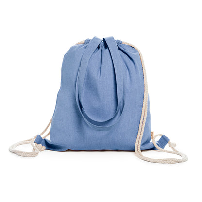 Mochila de Poliéster com Cordão e Bolso Frontal