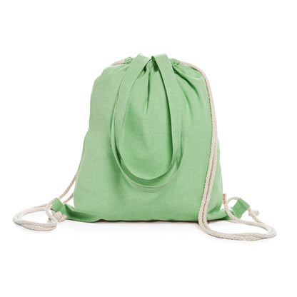 Mochila de Poliéster com Cordão e Bolso Frontal