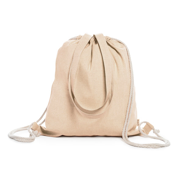 Mochila de Poliéster com Cordão e Bolso Frontal