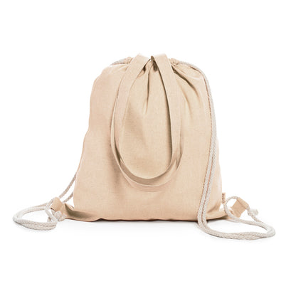 Mochila de Poliéster com Cordão e Bolso Frontal