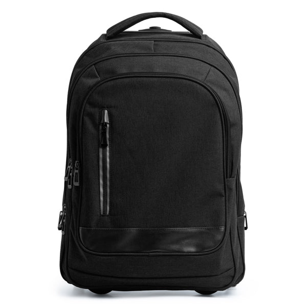 Mochila de Poliéster com Bolso Frontal e Rodas