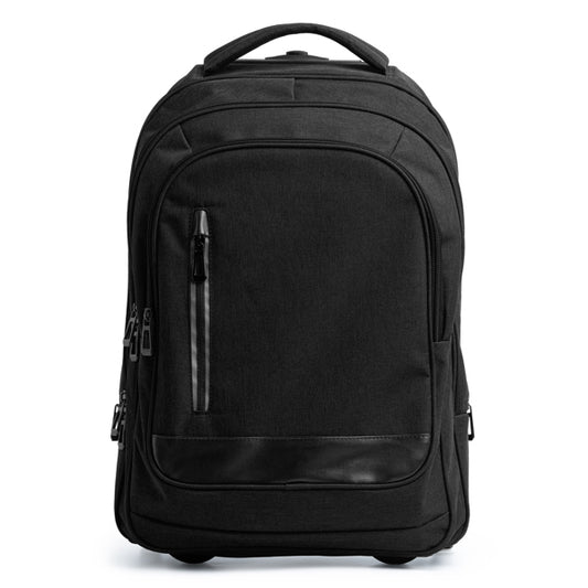 Mochila de Poliéster com Bolso Frontal e Rodas