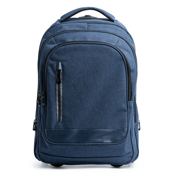 Mochila de Poliéster com Bolso Frontal e Rodas