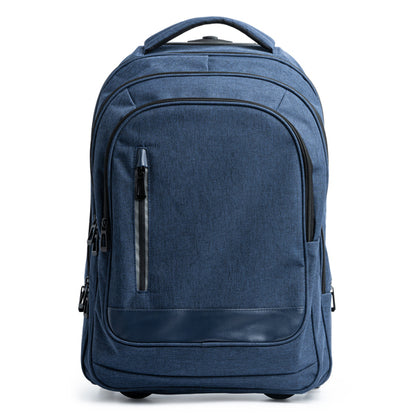 Mochila de Poliéster com Bolso Frontal e Rodas