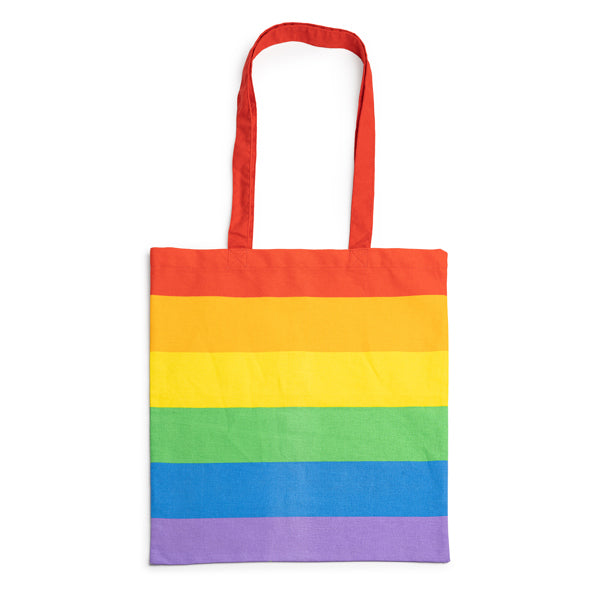 Saco Tote em Algodão com Listras Arco-Íris