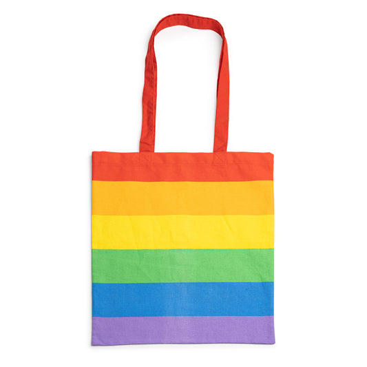 Saco Tote em Algodão com Listras Arco-Íris