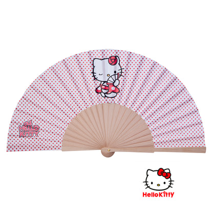 Abanico Hello Kitty em Madeira Natural