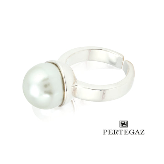 Anel Ajustável Pertegaz com Pérola de Cristal
