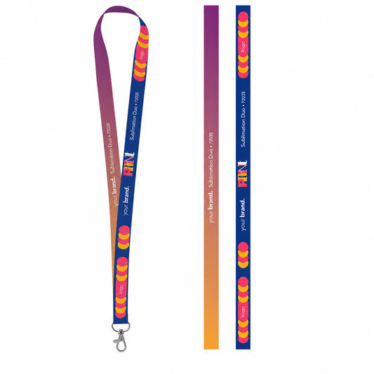 Amostra impressa de Lanyard SUBLIMATION Long II (20 mm) em poliéster