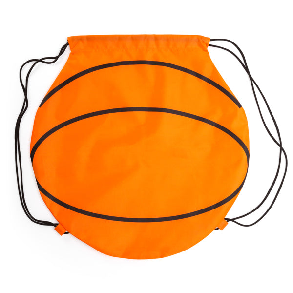 Saco de Desporto em Poliéster Laranja com Estampa de Basquetebol