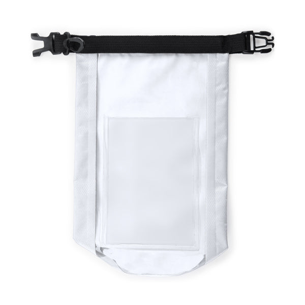 Estojo Porta-Canetas em Poliéster Branco com Fecho Zíper