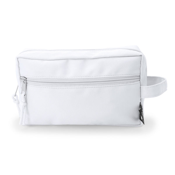 Estojo Porta-Canetas em Poliéster Branco com Zipper