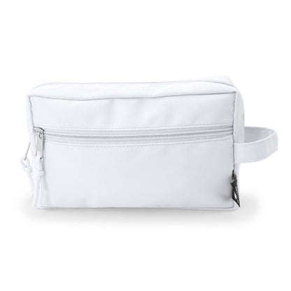 Estojo Porta-Canetas em Poliéster Branco com Zipper