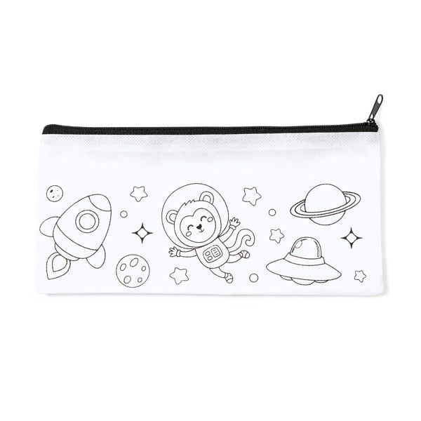 Estojo de Papel Reciclado com Design Espacial e Ilustração