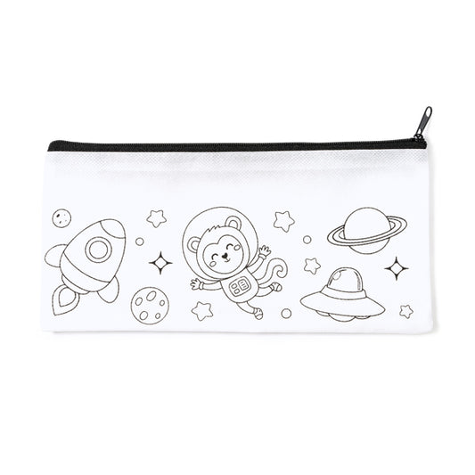 Estojo de Papel Reciclado com Design Espacial e Ilustração