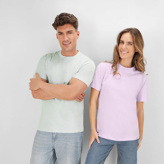 T-shirt Unisexo em Algodão Orgânico de Cores Pastel