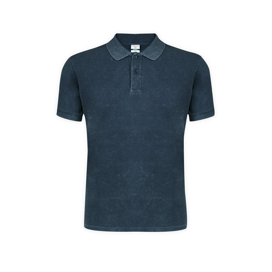 Polo Unissexo 'Ken' com Efeito Lavado Jeans