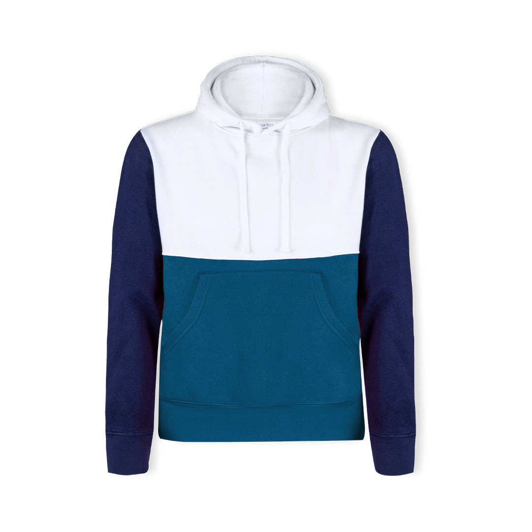 Sudadera Unissexo Tricolor com Capuz e Bolsso Canguru